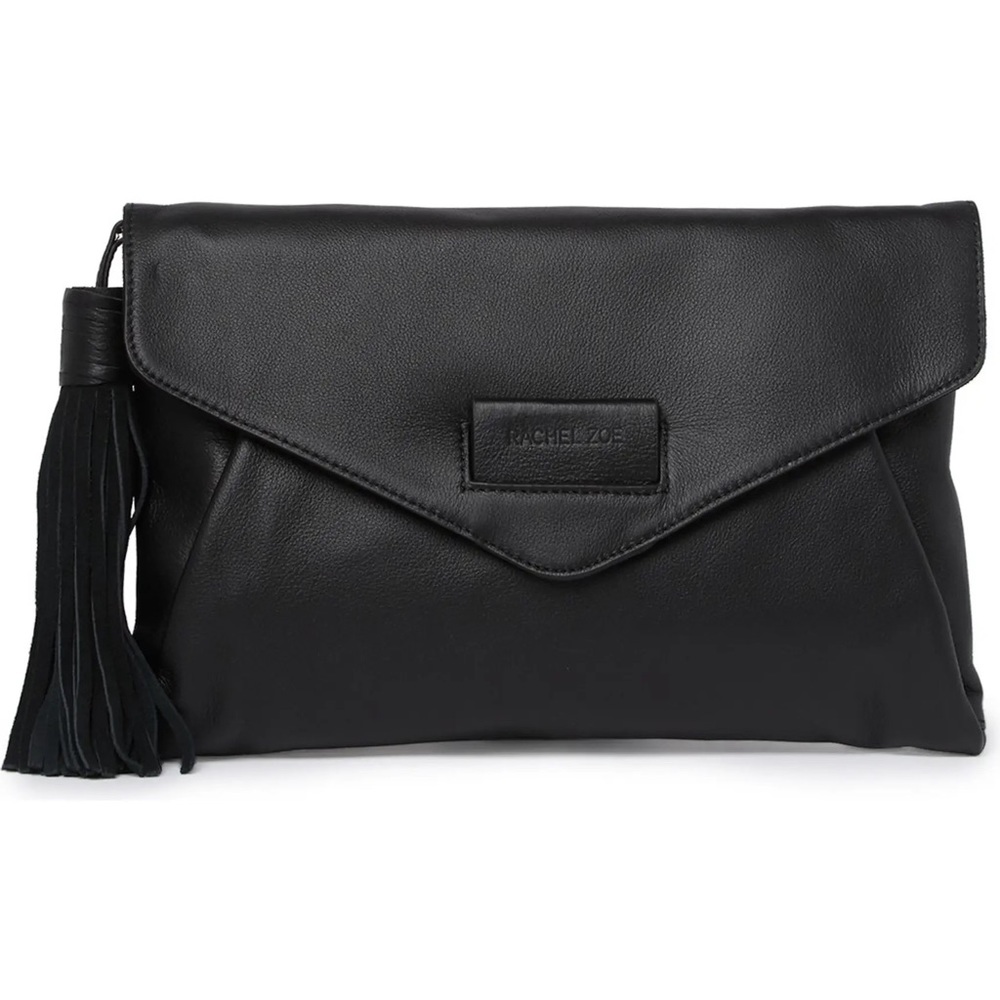 Rachel Zoe Milan Leather Clutch Black
